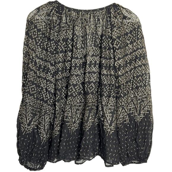 Mes Demoiselles Paris Sheer Tassel Byblos Blouse Cotton Black Size 36 (US 4) - Picture 4 of 12